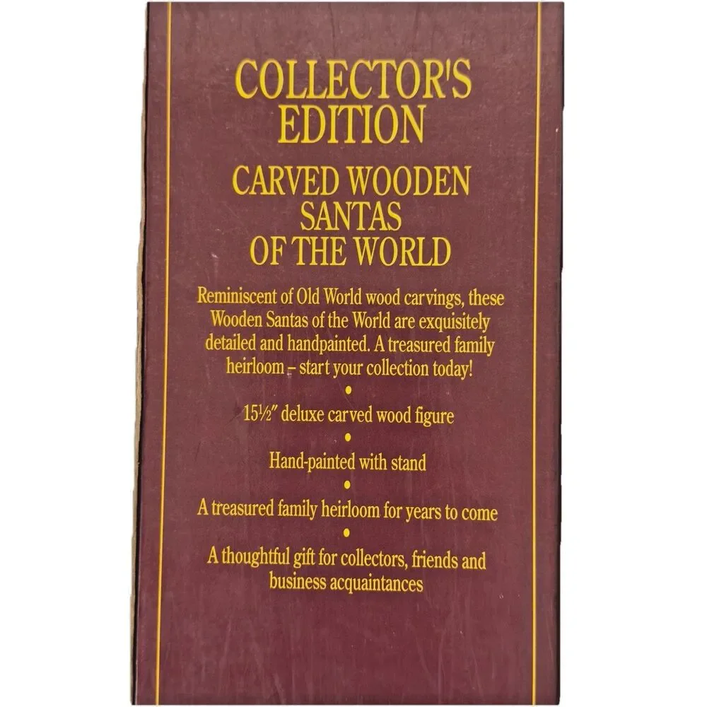 Set 3 Grandeur‎ Noel Santas of the World Tall Carved Wooden Christmas Figures